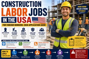 Construction Labor Jobs in the USA for Foreign Workers: 2026 Application Guide