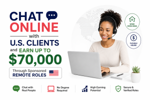 Chat Online with U.S. Clients and Earn Up to $70,000 Through Sponsored Remote Roles